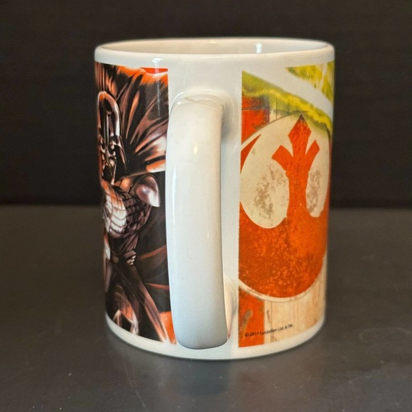 Lucas Film Ltd 2011 Darth Vader &Luke Skywalker Star Wars Mug/Cup Repaired *READ - Picture 12 of 13